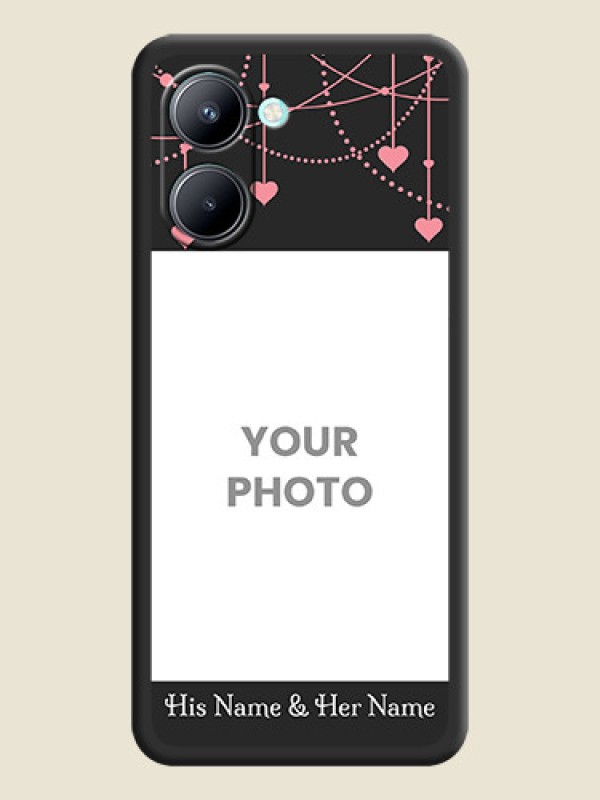 Custom Pink Love Hangings with Text on Space Black Custom Soft Matte Back Cover - Realme C33 2023 - alternate view
