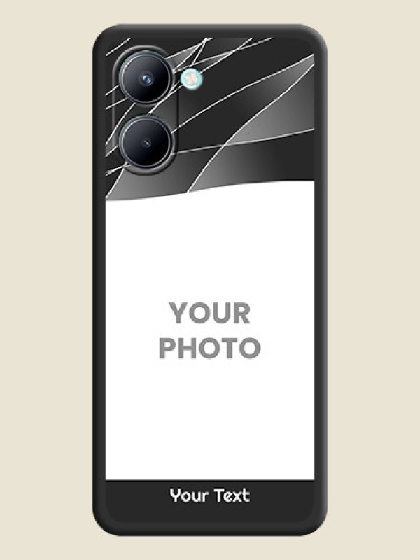 Custom Mixed Wave Lines on Photo on Space Black Soft Matte Mobile Cover - Realme C33 2023 - alternate view