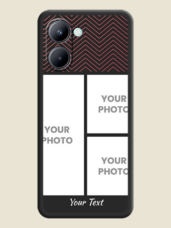 Custom Wave Pattern with 3 Image Holder on Space Black Custom Soft Matte Back Cover - Realme C33 2023 - alternate view