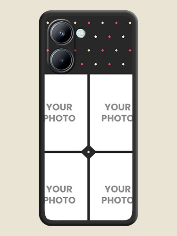 Custom Multicolor Dotted Pattern with 4 Image Holder on Space Black Custom Soft Matte Phone Cases - Realme C33 2023 - alternate view
