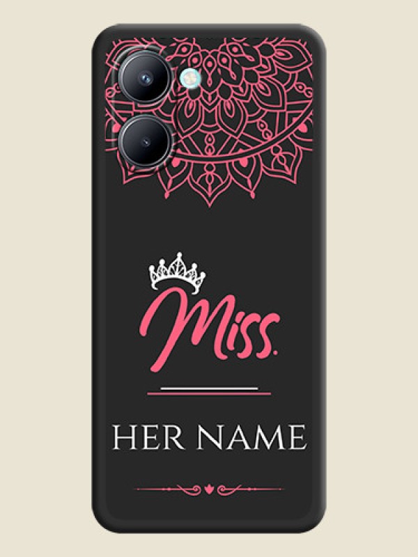 Custom Mrs Name with Floral Design on Space Black Personalized Soft Matte Phone Covers - Realme C33 2023 - alternate view