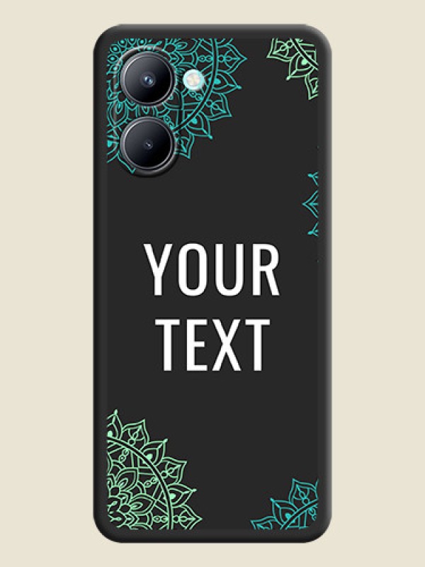 Custom Your Name with Floral Design on Space Black Custom Soft Matte Back Cover - Realme C33 2023 - alternate view