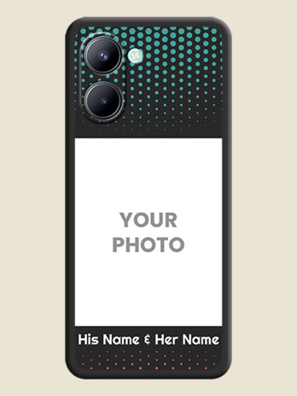 Custom Faded Dots with Grunge Photo Frame and Text on Space Black Custom Soft Matte Phone Cases - Realme C33 2023 - alternate view