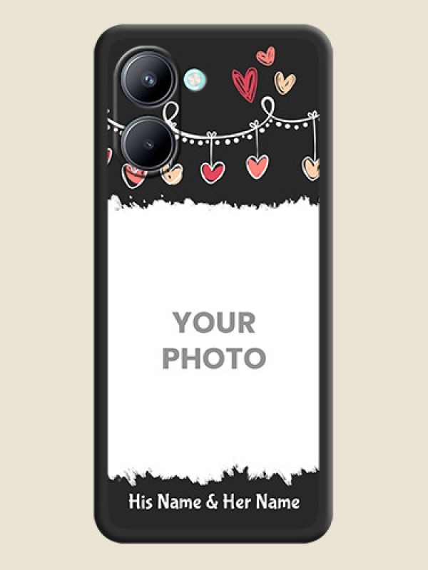Custom Pink Love Hangings with Name on Space Black Custom Soft Matte Phone Cases - Realme C33 - alternate view