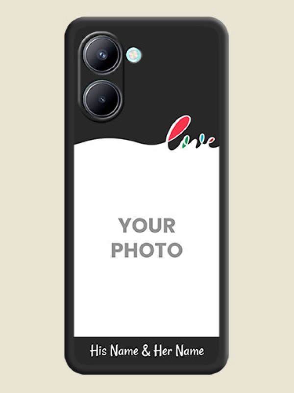 Custom Fall in Love Pattern with Picture on Photo on Space Black Soft Matte Mobile Case - Realme C33 - alternate view
