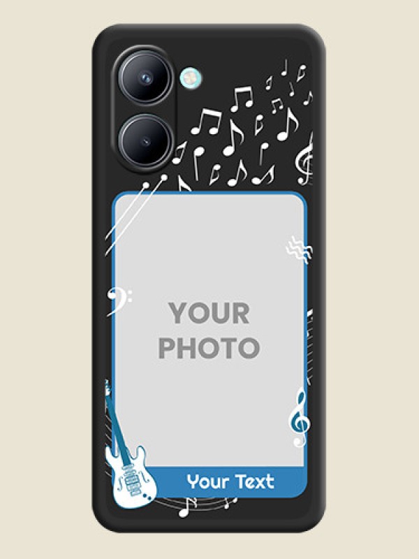 Custom Musical Theme Design with Text on Photo on Space Black Soft Matte Mobile Case - Realme C33 - alternate view
