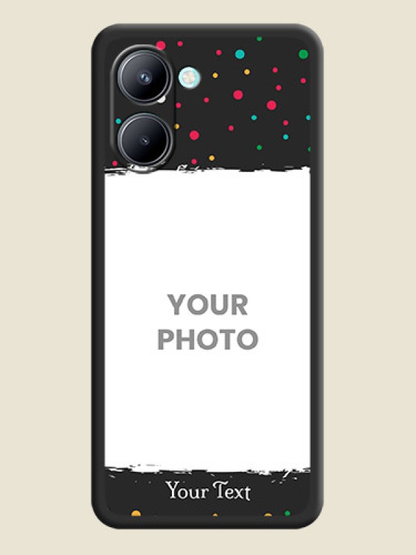 Custom Multicolor Dotted Pattern with Text on Space Black Custom Soft Matte Phone Back Cover - Realme C33 - alternate view
