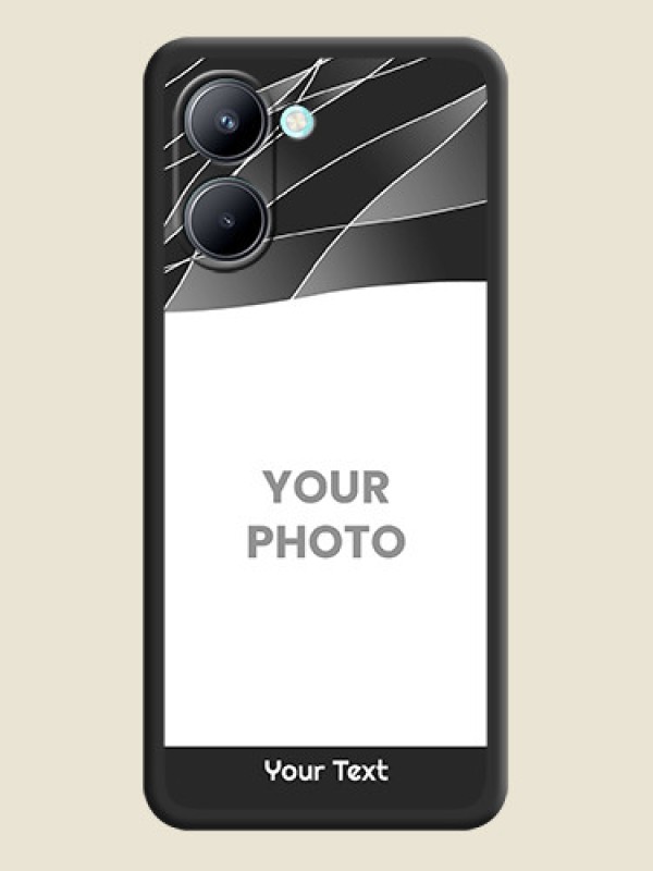 Custom Mixed Wave Lines on Photo on Space Black Soft Matte Mobile Cover - Realme C33 - alternate view