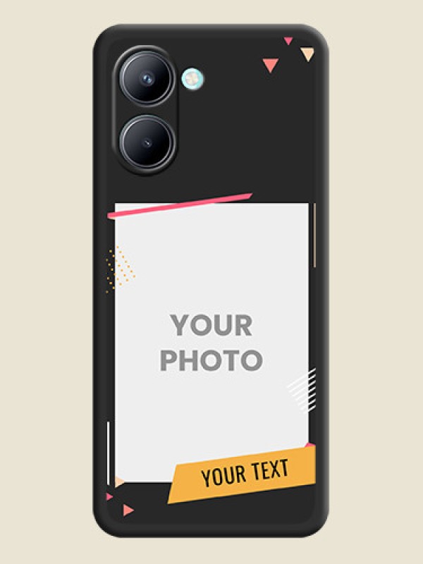 Custom Photo Frame with Triangle Small Dots on Photo on Space Black Soft Matte Back Cover - Realme C33 - alternate view