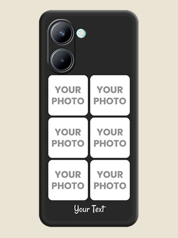 Custom Floral Art with 6 Image Holder on Photo on Space Black Soft Matte Mobile Case - Realme C33 - alternate view