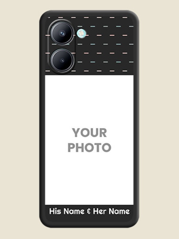 Custom Line Pattern Design with Text on Space Black Custom Soft Matte Phone Back Cover - Realme C33 - alternate view