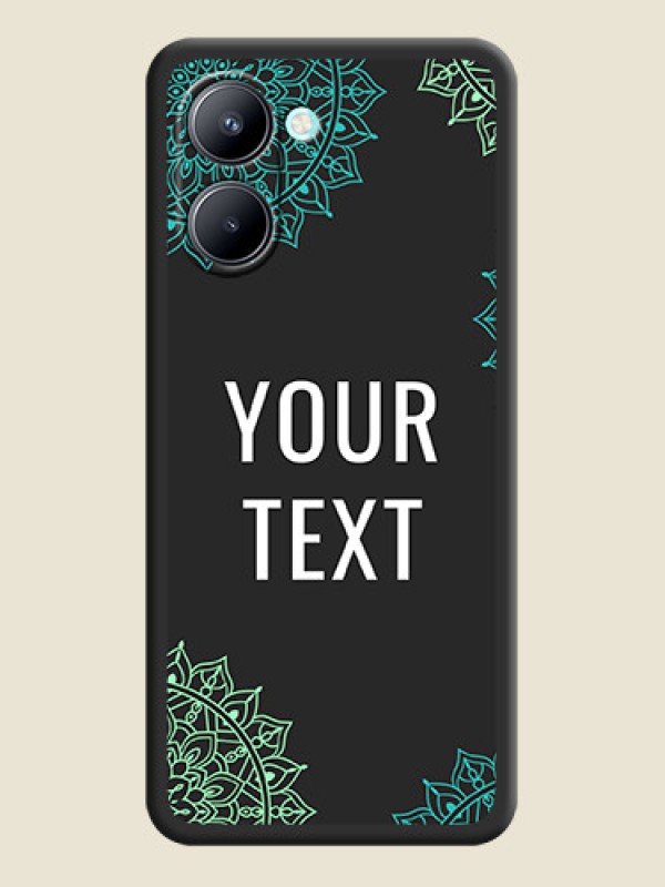 Custom Your Name with Floral Design on Space Black Custom Soft Matte Back Cover - Realme C33 - alternate view