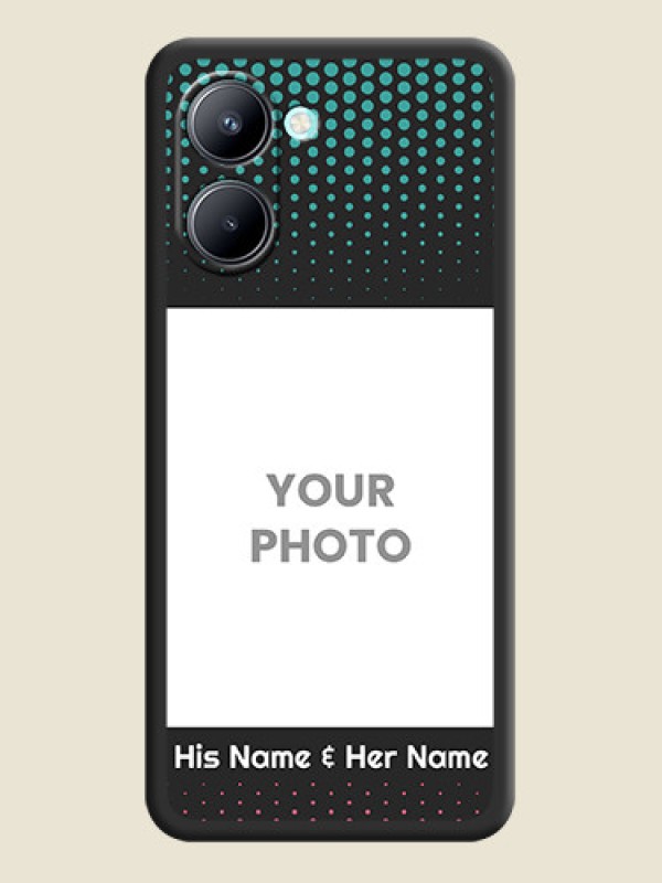 Custom Faded Dots with Grunge Photo Frame and Text on Space Black Custom Soft Matte Phone Cases - Realme C33 - alternate view