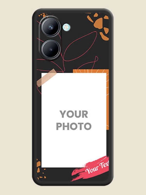 Custom Orange Photo Frame on Space Black Custom Soft Matte Phone Back Cover - Realme C33 - alternate view