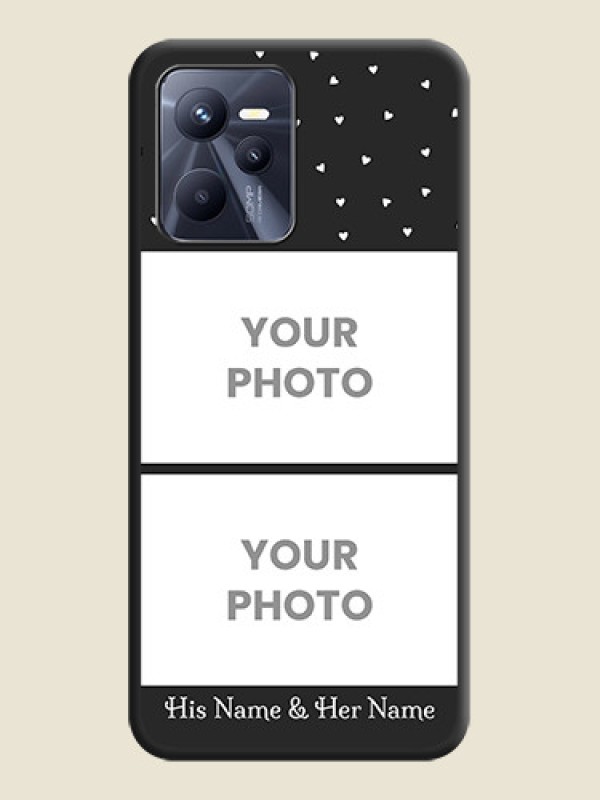 Custom Miniature Love Symbols with Name on Space Black Custom Soft Matte Back Cover - Realme C35 - alternate view