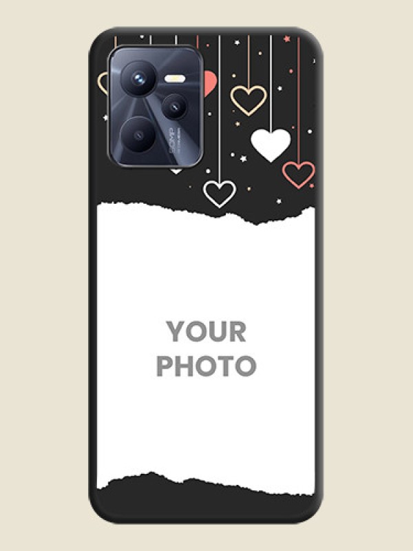 Custom Love Hangings with Splash Wave Picture on Space Black Custom Soft Matte Phone Back Cover - Realme C35 - alternate view