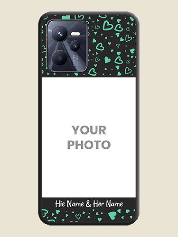 Custom Sea Green Indefinite Love Pattern on Photo on Space Black Soft Matte Mobile Cover - Realme C35 - alternate view