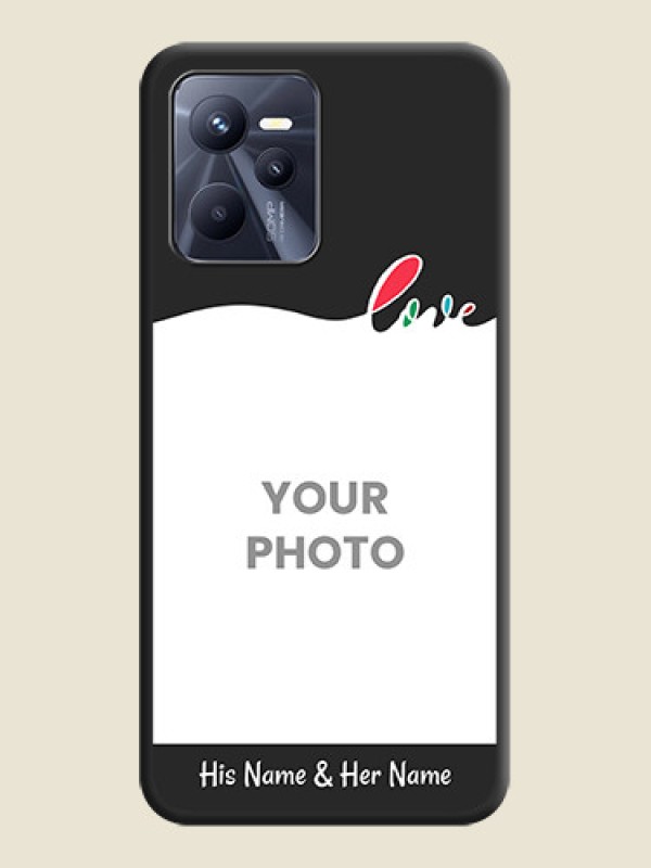 Custom Fall in Love Pattern with Picture on Photo on Space Black Soft Matte Mobile Case - Realme C35 - alternate view