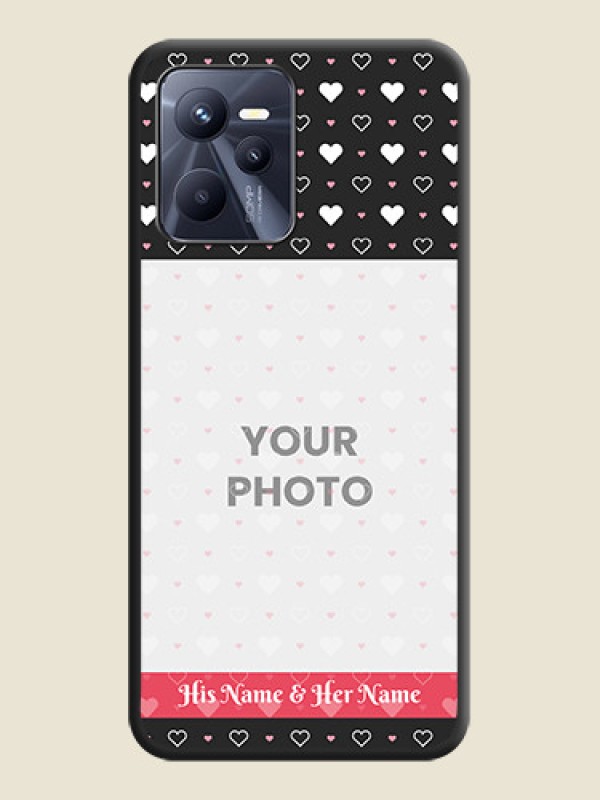 Custom White Color Love Symbols with Text Design on Photo on Space Black Soft Matte Phone Cover - Realme C35 - alternate view