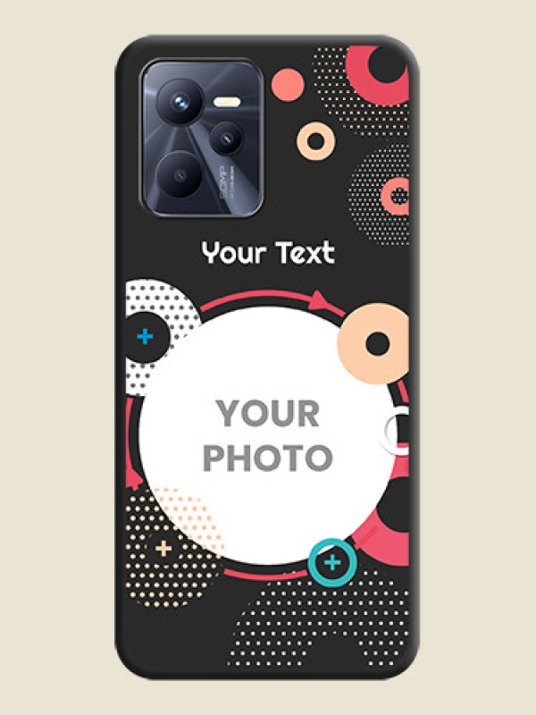 Custom Multicoloured Round Image on Personalised Space Black Soft Matte Cases - Realme C35 - alternate view