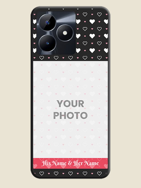 Custom White Color Love Symbols with Text Design - Photo on Space Black Soft Matte Phone Cover - Realme C31 - alternate view