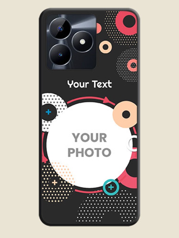 Custom Multicoloured Round Image on Personalised Space Black Soft Matte Cases - Realme C31 - alternate view