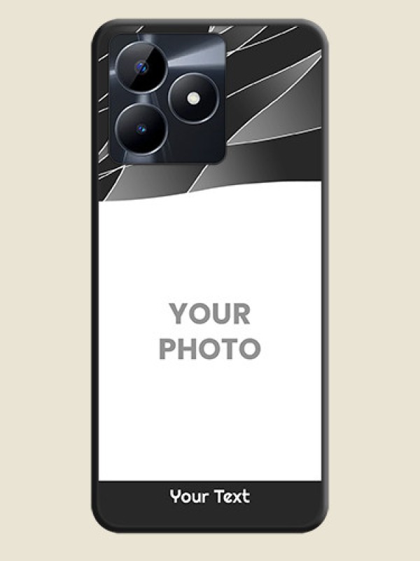 Custom Mixed Wave Lines - Photo on Space Black Soft Matte Mobile Cover - Realme C31 - alternate view