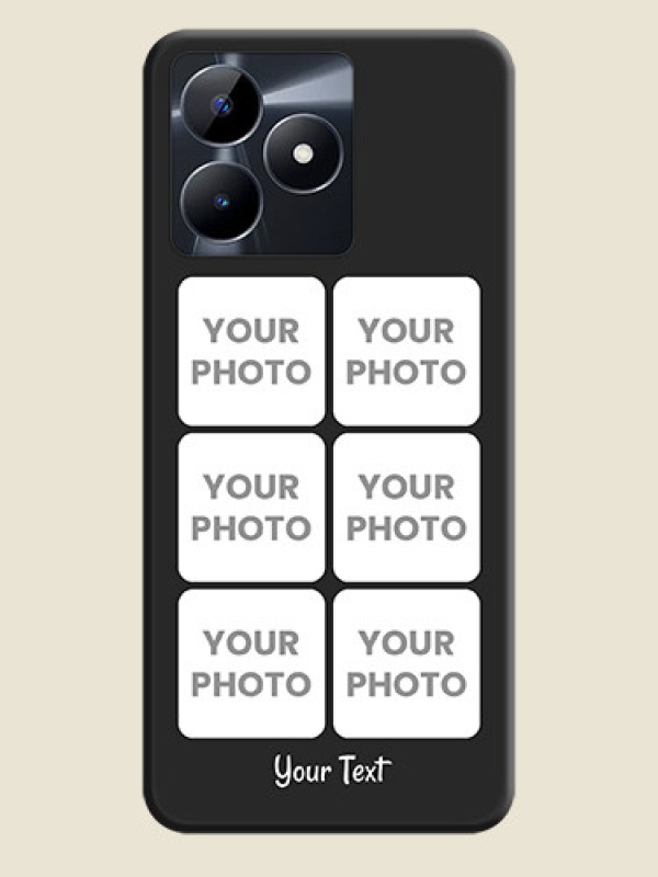 Custom Floral Art with 6 Image Holder - Photo on Space Black Soft Matte Mobile Case - Realme C31 - alternate view