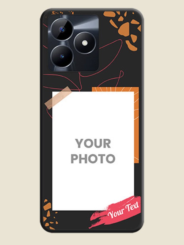 Custom Orange Photo Frame on Space Black Custom Soft Matte Phone Back Cover - Realme C31 - alternate view
