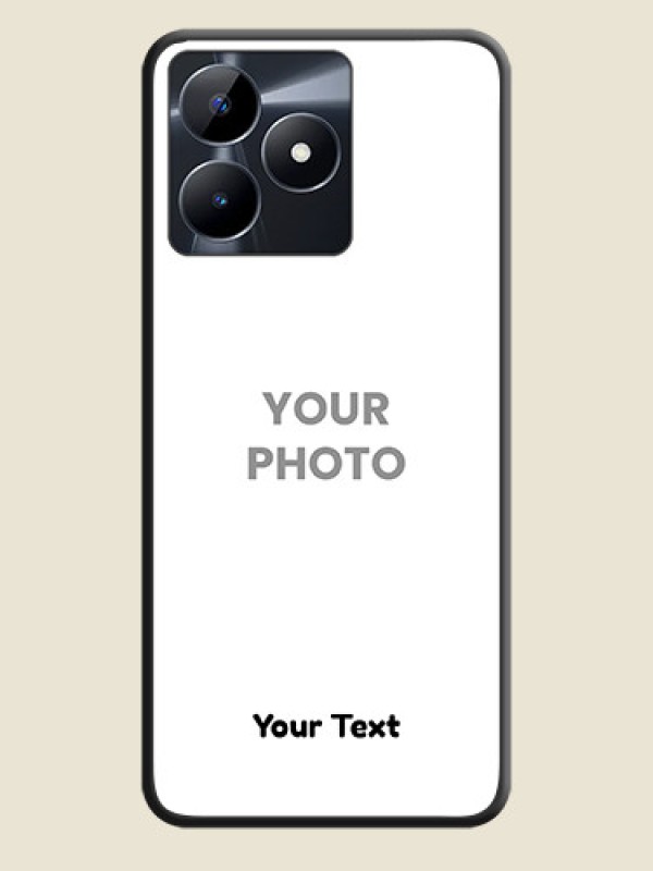 Custom Full Single Pic Upload With Text On Space Black Personalized Soft Matte Phone Covers - Realme C31 - alternate view