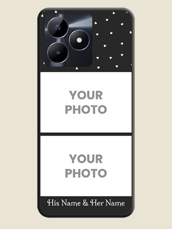 Custom Miniature Love Symbols with Name on Space Black Custom Soft Matte Back Cover - Realme C53 - alternate view