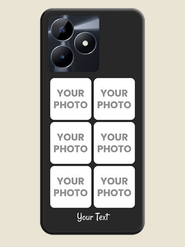 Custom Floral Art with 6 Image Holder - Photo on Space Black Soft Matte Mobile Case - Realme C53 - alternate view
