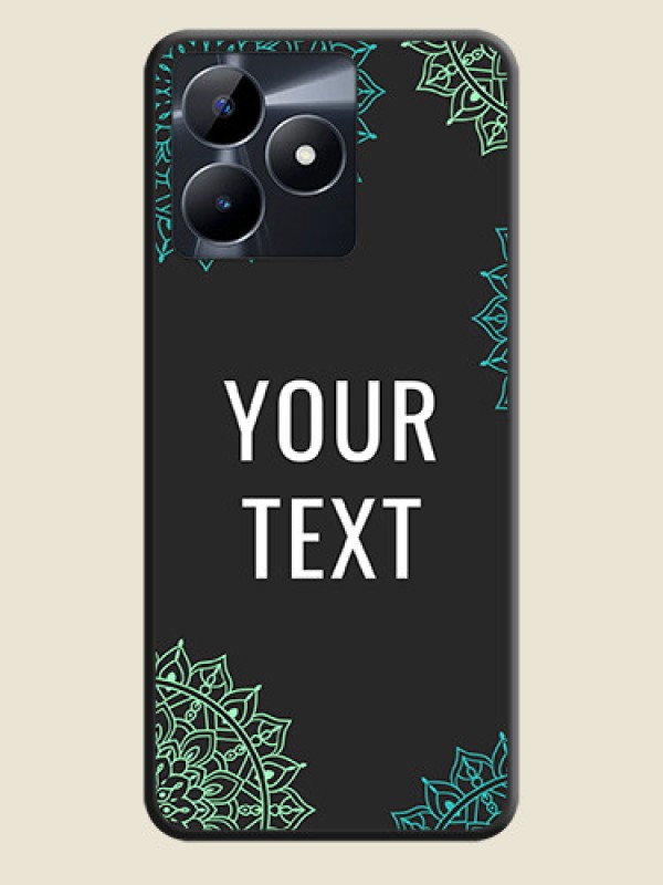 Custom Your Name with Floral Design on Space Black Custom Soft Matte Back Cover - Realme C53 - alternate view
