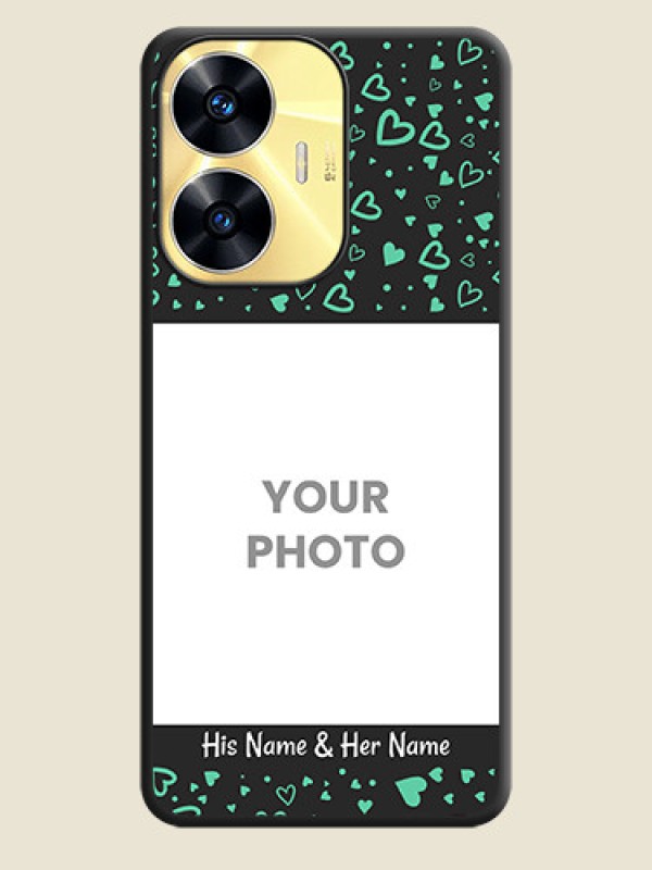 Custom Sea Green Indefinite Love Pattern on Photo on Space Black Soft Matte Mobile Cover - Realme C55 - alternate view