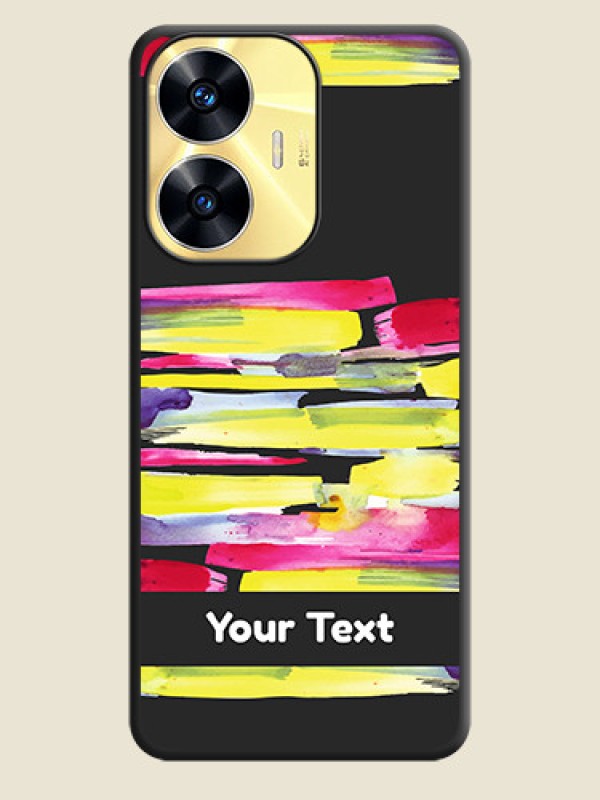 Custom Brush Coloured on Space Black Personalized Soft Matte Phone Covers - Realme C55 - alternate view