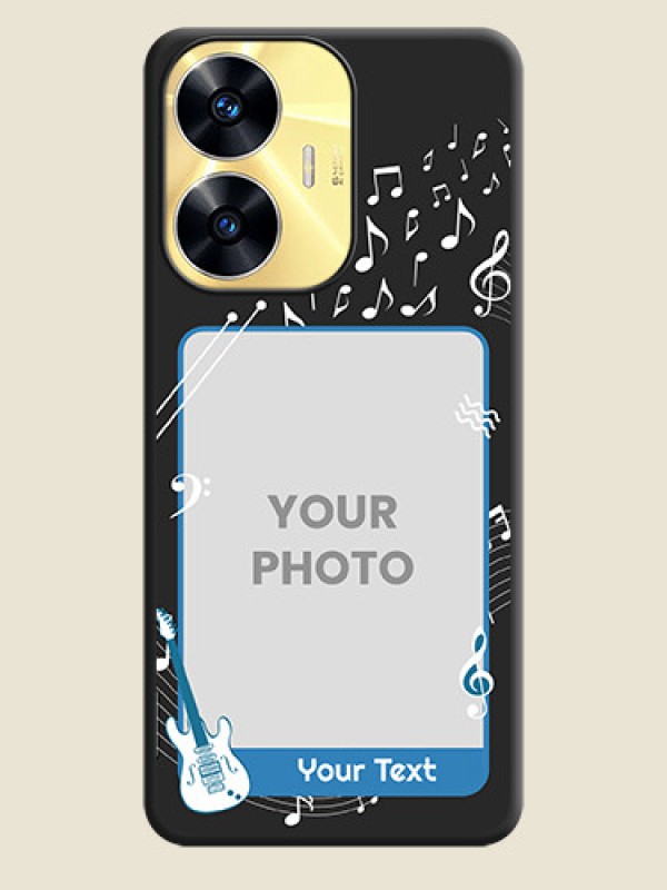 Custom Musical Theme Design with Text on Photo on Space Black Soft Matte Mobile Case - Realme C55 - alternate view