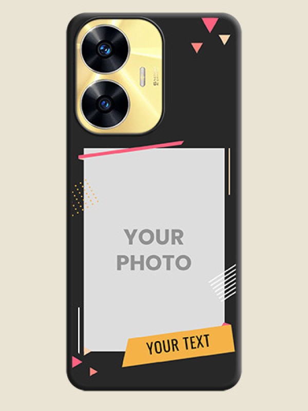 Custom Photo Frame with Triangle Small Dots on Photo on Space Black Soft Matte Back Cover - Realme C55 - alternate view