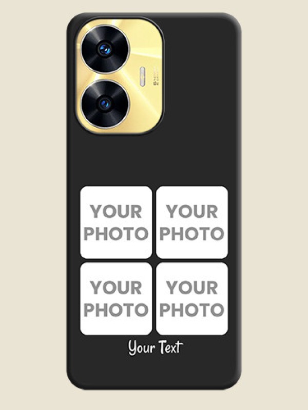Custom Floral Art with 6 Image Holder on Photo on Space Black Soft Matte Mobile Case - Realme C55 - alternate view