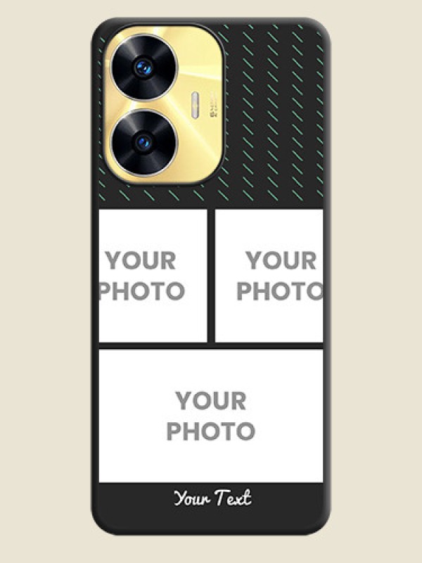 Custom Cross Dotted Pattern with 2 Image Holder  on Personalised Space Black Soft Matte Cases - Realme C55 - alternate view