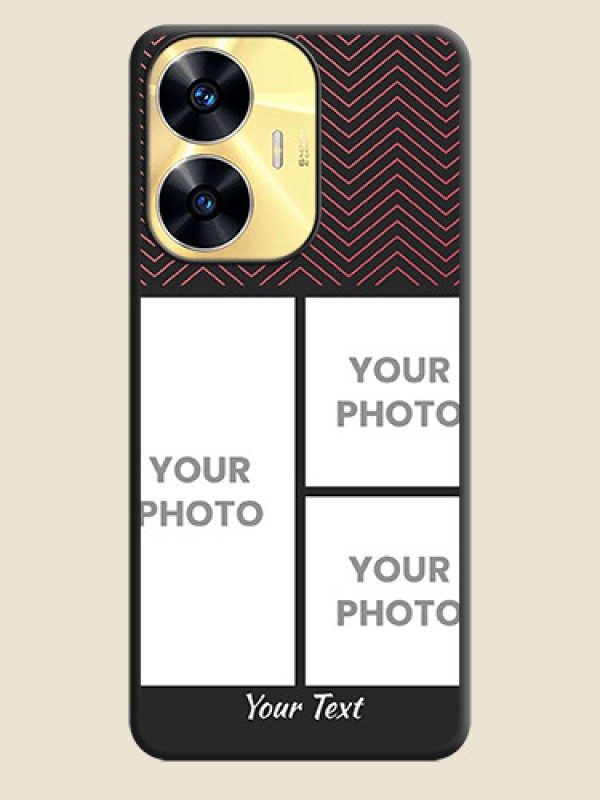 Custom Wave Pattern with 3 Image Holder on Space Black Custom Soft Matte Back Cover - Realme C55 - alternate view