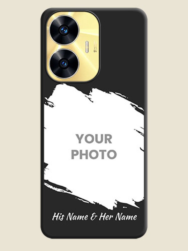 Custom Grunge Brush Strokes on Photo on Space Black Soft Matte Back Cover - Realme C55 - alternate view