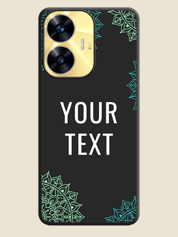 Custom Your Name with Floral Design on Space Black Custom Soft Matte Back Cover - Realme C55 - alternate view