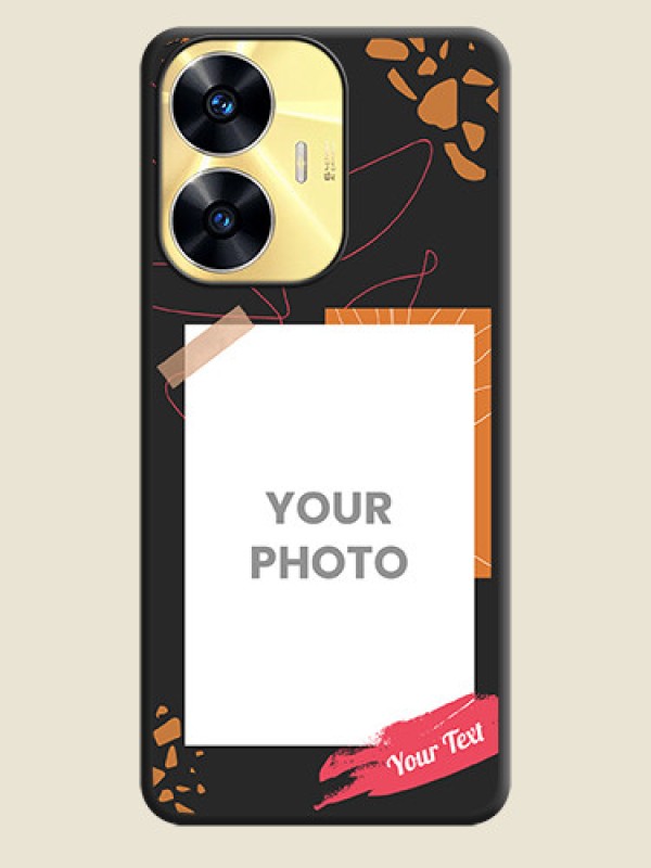 Custom Orange Photo Frame on Space Black Custom Soft Matte Phone Back Cover - Realme C55 - alternate view