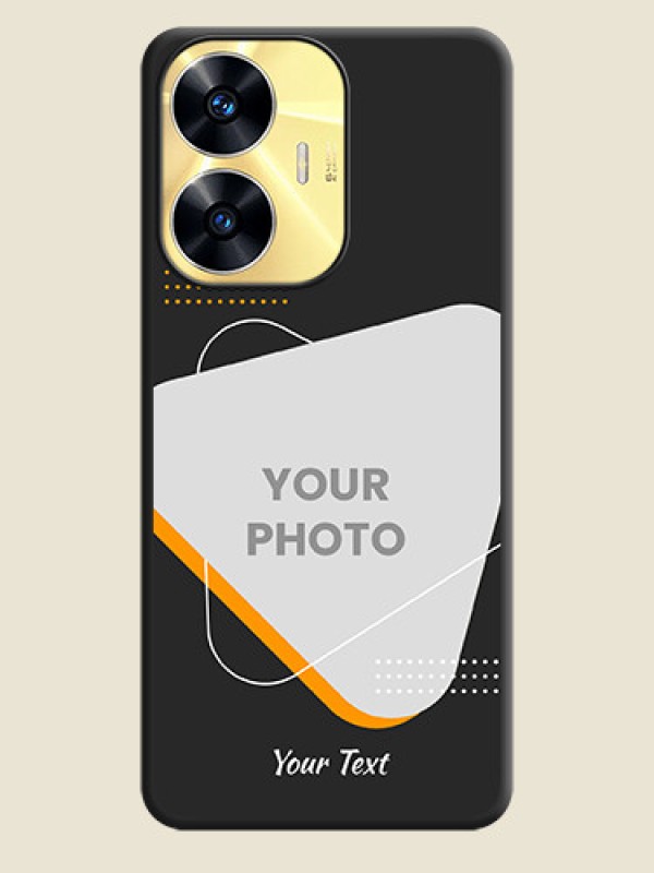 Custom Yellow Triangle on Photo on Space Black Soft Matte Phone Cover - Realme C55 - alternate view