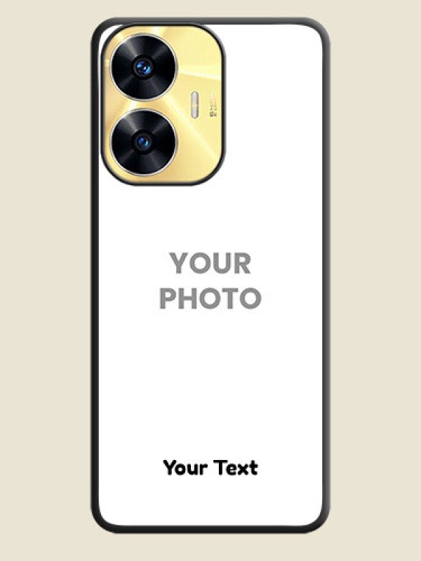 Custom Full Single Pic Upload With Text On Space Black Personalized Soft Matte Phone Covers -Realme C55 - alternate view