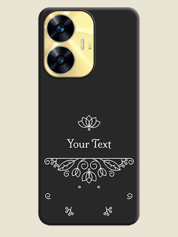 Custom Lotus Garden Custom Text On Space Black Personalized Soft Matte Phone Covers -Realme C55 - alternate view