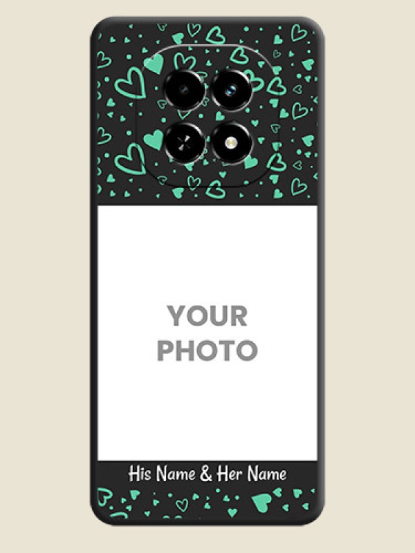Custom Sea Green Indefinite Love Pattern on Photo On Space Black Custom Soft Matte Mobile Back Cover - Realme C63 5G - alternate view