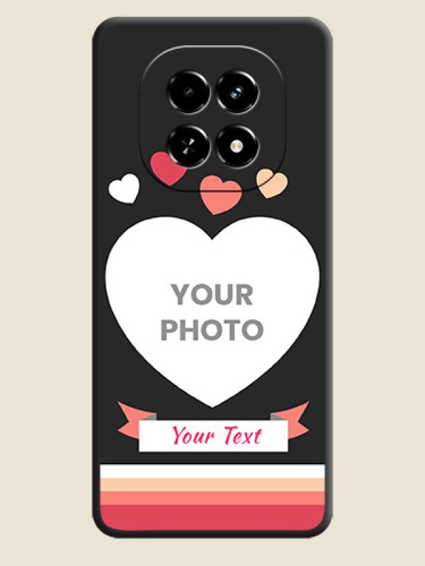Custom Love Shaped Photo with Colorful Stripes On Space Black Custom Soft Matte Mobile Back Cover - Realme C63 5G - alternate view