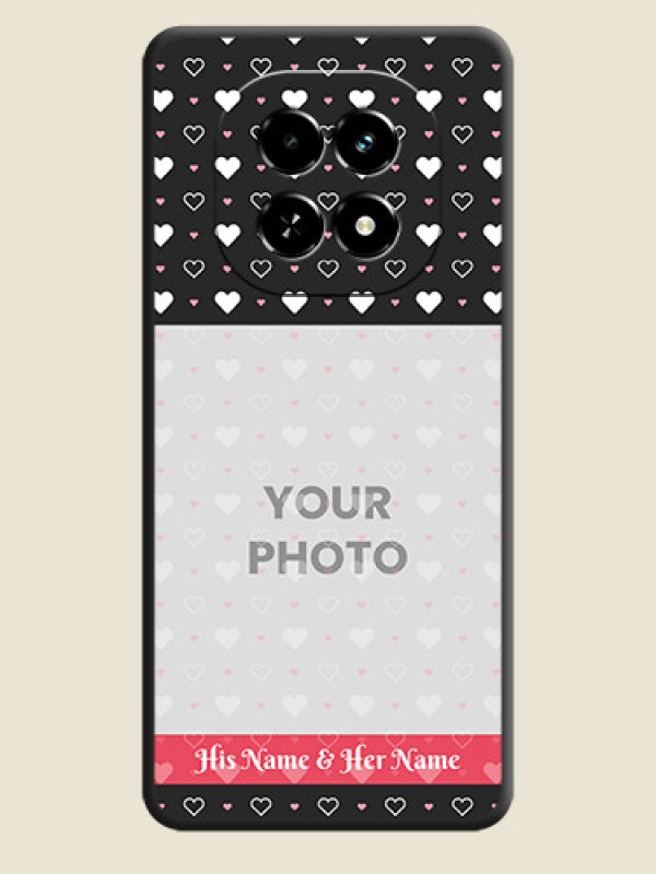 Custom White Color Love Symbols with Text Design on Photo On Space Black Custom Soft Matte Mobile Back Cover - Realme C63 5G - alternate view