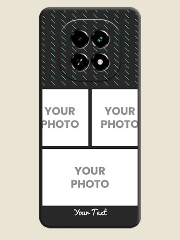 Custom Cross Dotted Pattern with 2 Image Holder On Space Black Custom Soft Matte Mobile Back Cover - Realme C63 5G - alternate view